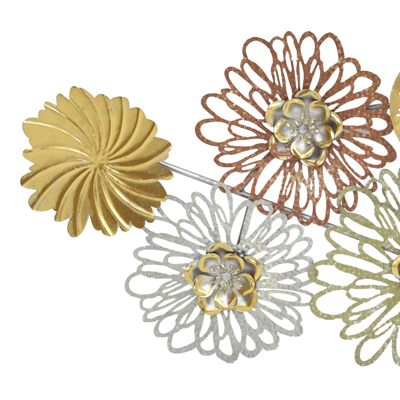 Decoratiune de perete din metal Tutsi, Multicolor, 102x43 cm