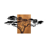 Decoratiune de perete lemn Acacia Tree - 329, Negru, 70x144 cm