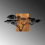 Decoratiune de perete lemn Acacia Tree - 329, Negru, 70x144 cm