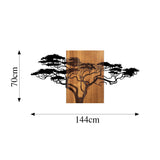 Decoratiune de perete lemn Acacia Tree - 329, Negru, 70x144 cm