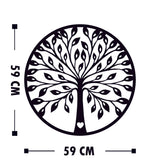 Decoratiune de perete lemn Agac 4, Alb, 58x58 cm
