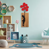 Decoratiune de perete lemn Banksy - 17, Nuc, 62x70 cm