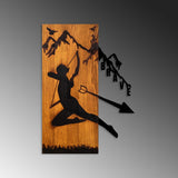 Decoratiune de perete lemn Brave, Nuc, 42x58 cm