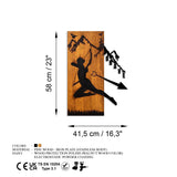 Decoratiune de perete lemn Brave, Nuc, 42x58 cm