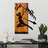 Decoratiune de perete lemn Brave, Nuc, 42x58 cm