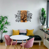Decoratiune de perete lemn Copac Kavak, Negru, 85x58 cm