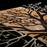 Decoratiune de perete lemn Copac Kavak, Negru, 85x58 cm