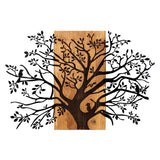 Decoratiune de perete lemn Copac Kavak, Negru, 85x58 cm