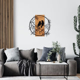 Decoratiune de perete lemn Dragostea in Aer, Negru, 60x59 cm