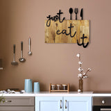 Decoratiune de perete lemn Just Eat It, Nuc, 52x58 cm