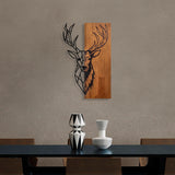 Decoratiune de perete lemn Red Deer 1, Nuc, 33x58x3 cm