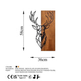 Decoratiune de perete lemn Red Deer 1, Nuc, 33x58x3 cm
