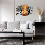 Decoratiune de perete lemn Reincarnare, Negru, 92x58 cm