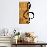 Decoratiune de perete lemn Skyler, Nuc, 58x39 cm