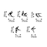 Decoratiune de perete lemn Swallows, Negru, 18x19 cm