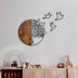 Decoratiune de perete lemn Tree And Birds 2, Nuc, 56x3x60 cm