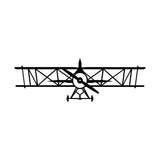 Decoratiune de perete Metal Avion, Negru, 23x70 cm
