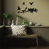 Decoratiune de perete Metal Bırd Communıty, Negru, 13x13x0.15 cm