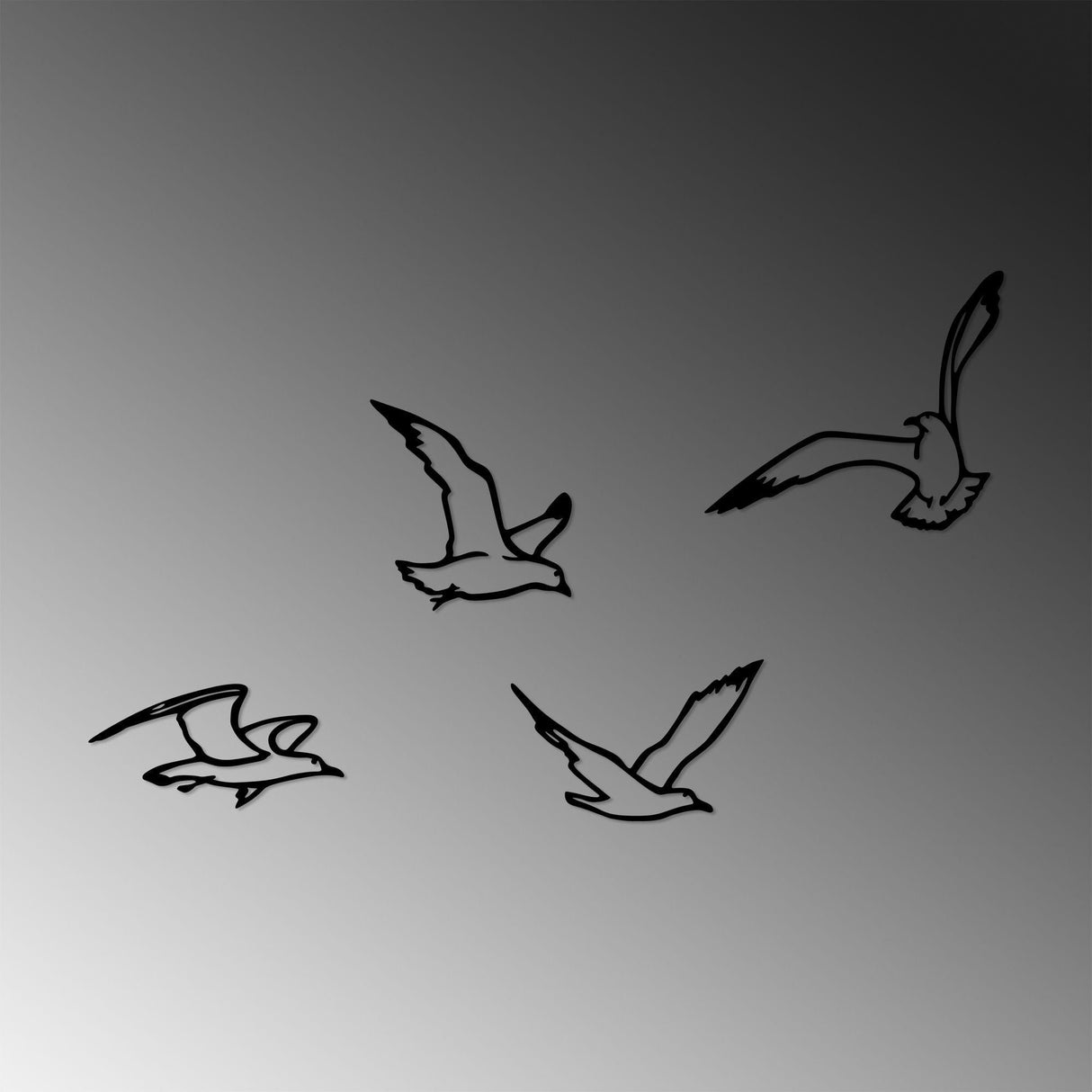Decoratiune de perete Metal Birds Sorty - 443, Negru, 19x1.5x9 cm