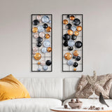 Decoratiune de perete Metal Camber - 3, Multicolor, 92x32 cm