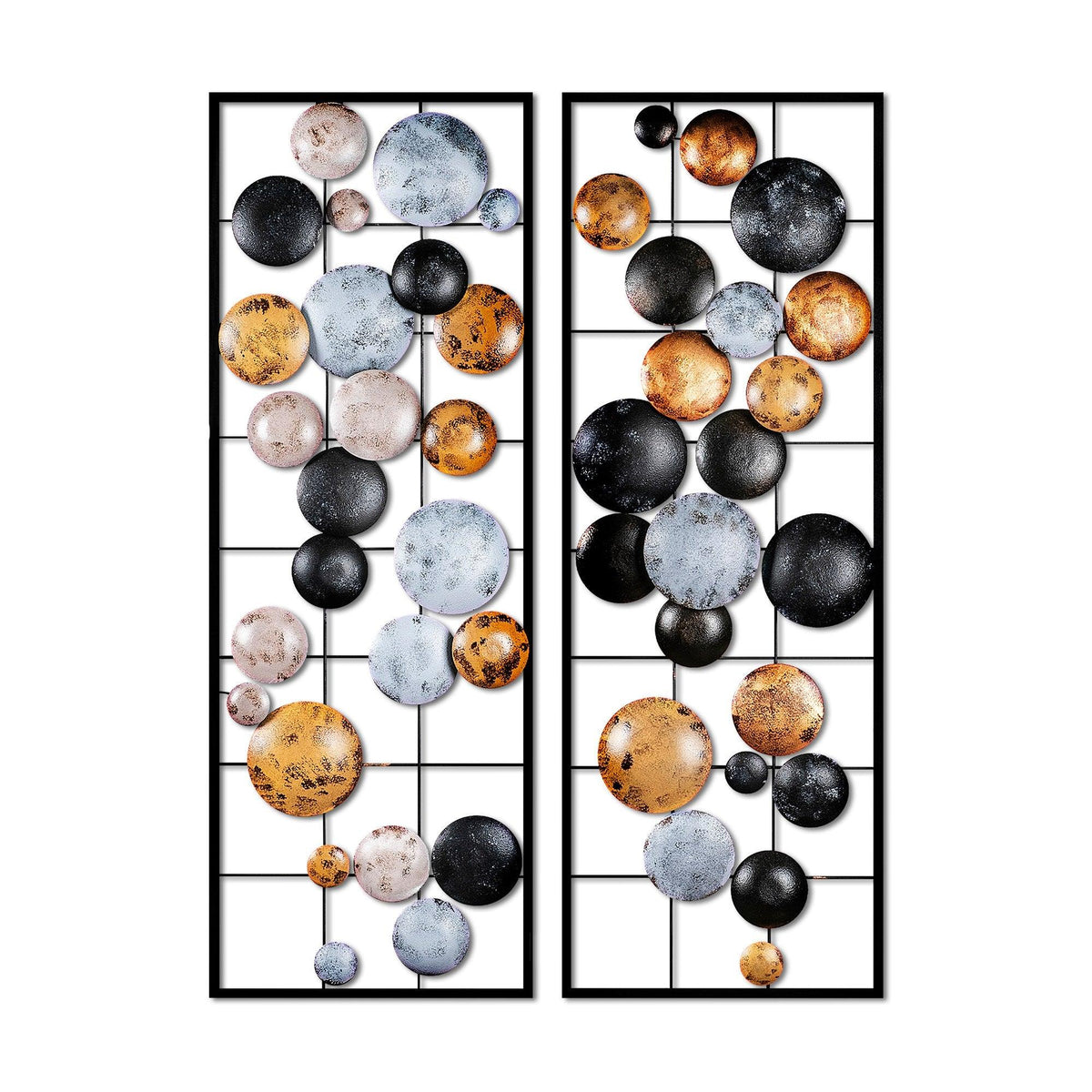 Decoratiune de perete Metal Camber - 3, Multicolor, 92x1x32 cm