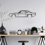 Decoratiune de perete Metal Chevrolet Camaro V2 Silhouette, Negru, 18x70 cm