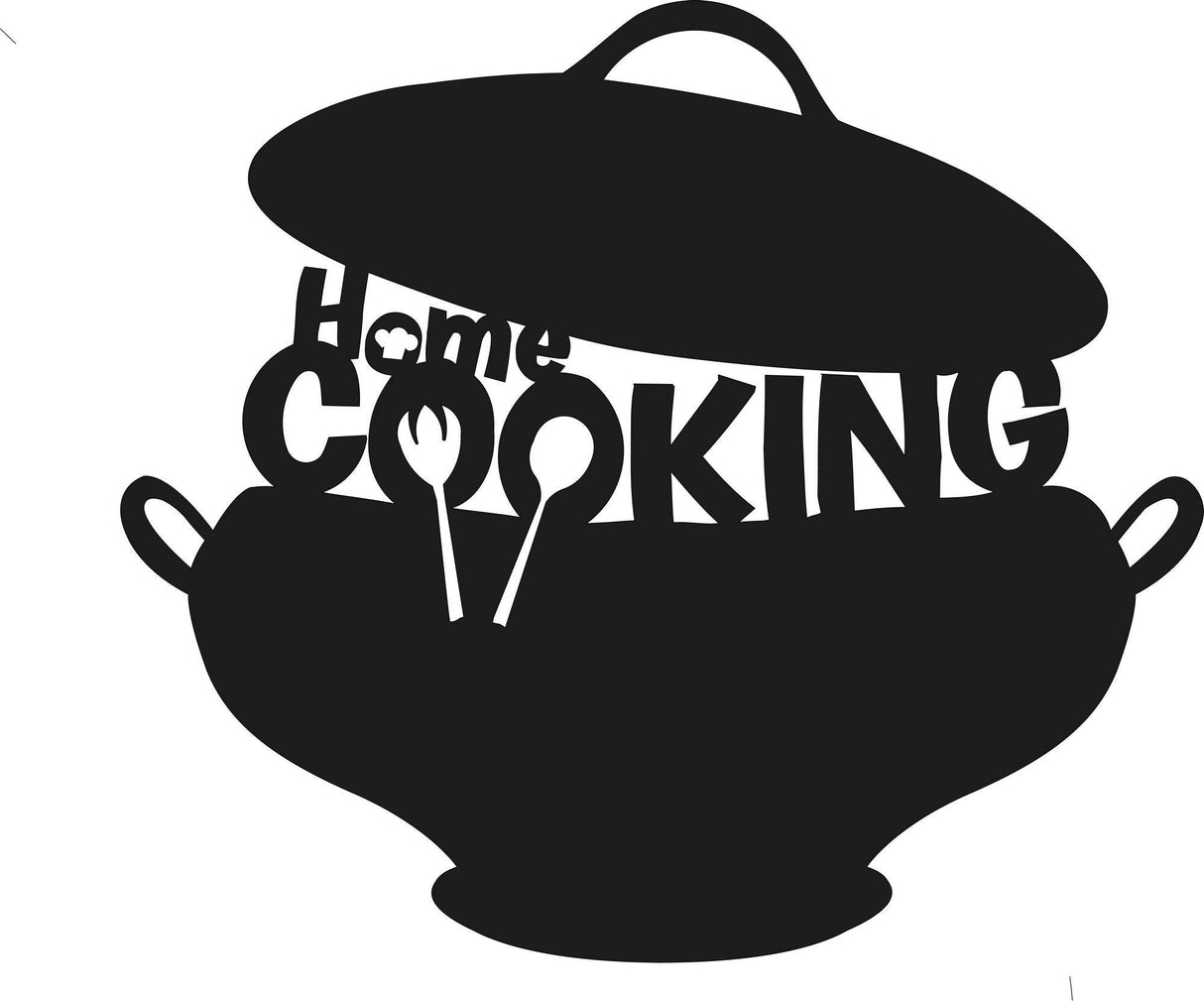 Decoratiune de perete Metal Cookıng-metalpot, Cupru, 40x45 cm - Negru