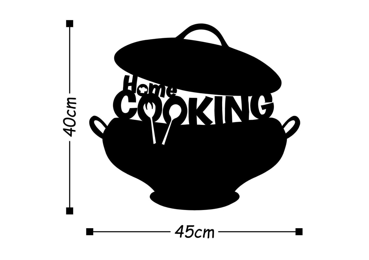 Decoratiune de perete Metal Cookıng-metalpot, Cupru, 40x45 cm - Negru