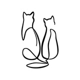 Decoratiune de perete Metal Couple Cat Love, Negru, 48x72 cm
