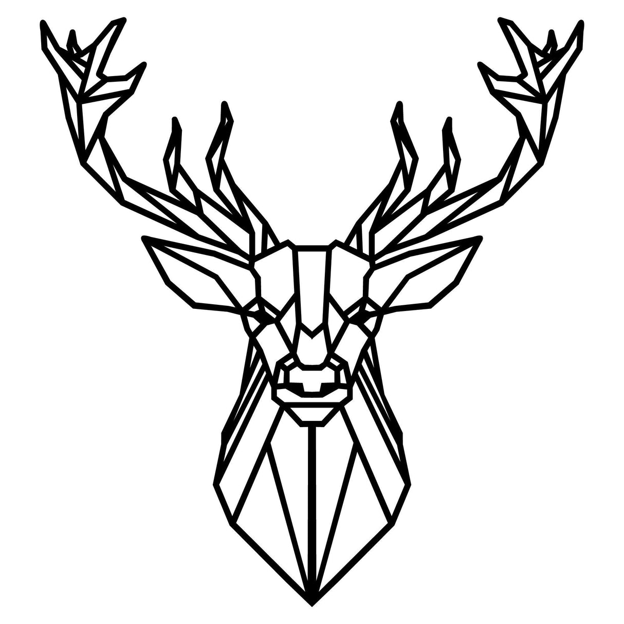 Decoratiune de perete Metal Deer4, Negru, 65x60 cm