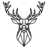 Decoratiune de perete Metal Deer4, Negru, 65x60 cm