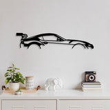 Decoratiune de perete Metal Dodge Viper Silhouette, Negru, 14x70 cm