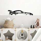 Decoratiune de perete Metal Dodge Viper Silhouette, Negru, 14x70 cm
