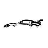 Decoratiune de perete Metal Dodge Viper Silhouette, Negru, 14x70 cm