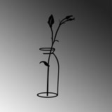 Decoratiune de perete Metal Flower In The Vase, Negru, 71x33 cm