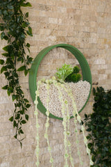 Decoratiune de perete Metal Green Panda, Alb - Verde, 30x5x30 cm