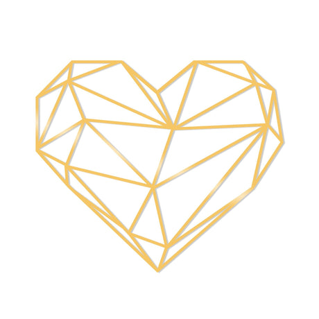 Decoratiune de perete Metal Heart Metal Decor - Gold, Aur, 40x47 cm