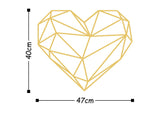 Decoratiune de perete Metal Heart Metal Decor - Gold, Aur, 40x47 cm