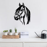 Decoratiune de perete Metal Horse Head, Negru, 55x40 cm