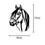 Decoratiune de perete Metal Horse Head, Negru, 55x40 cm