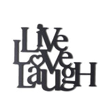 Decoratiune de perete Metal Live Love Laugh, Negru, 49x40 cm