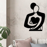 Decoratiune de perete Metal Love, Negru, 52x70 cm