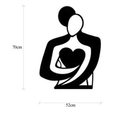 Decoratiune de perete Metal Love, Negru, 52x70 cm