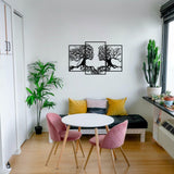 Decoratiune de perete Metal Love Tree, Negru, 71x116 cm