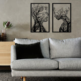 Decoratiune de perete Metal Lutuf, Negru, 64x86 cm