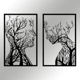 Decoratiune de perete Metal Lutuf, Negru, 64x86 cm