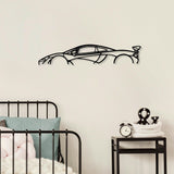 Decoratiune de perete Metal Mclaren P1 Silhouette, Negru, 14x68 cm