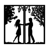 Decoratiune de perete Metal Meeting With Love, Negru, 66x34 cm