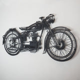 Decoratiune de perete Metal Motocicleta, Negru, 100x47 cm
