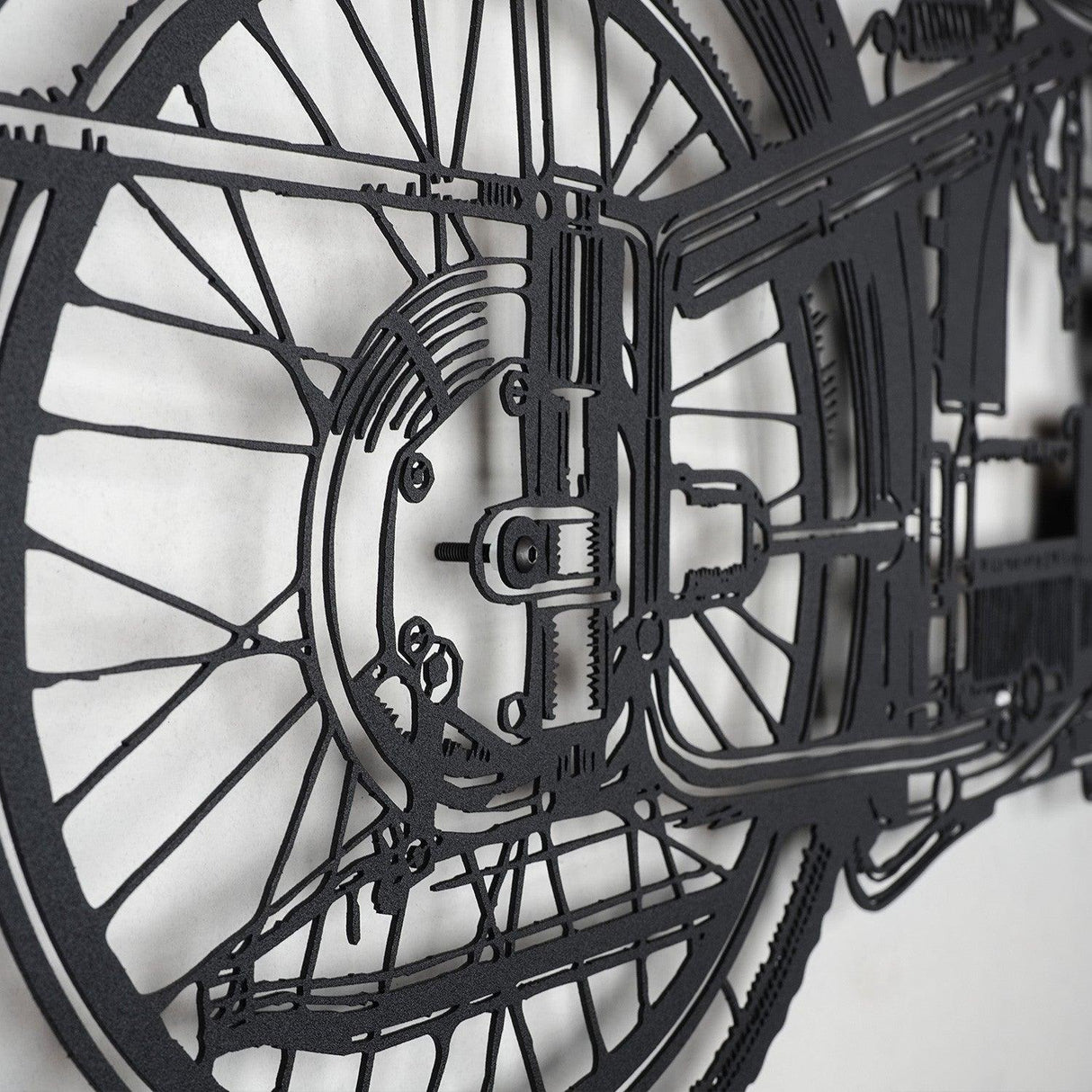 Decoratiune de perete Metal Motocicleta, Negru, 100x47 cm